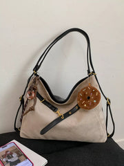 Adjustable Strap Handbag with Charm 