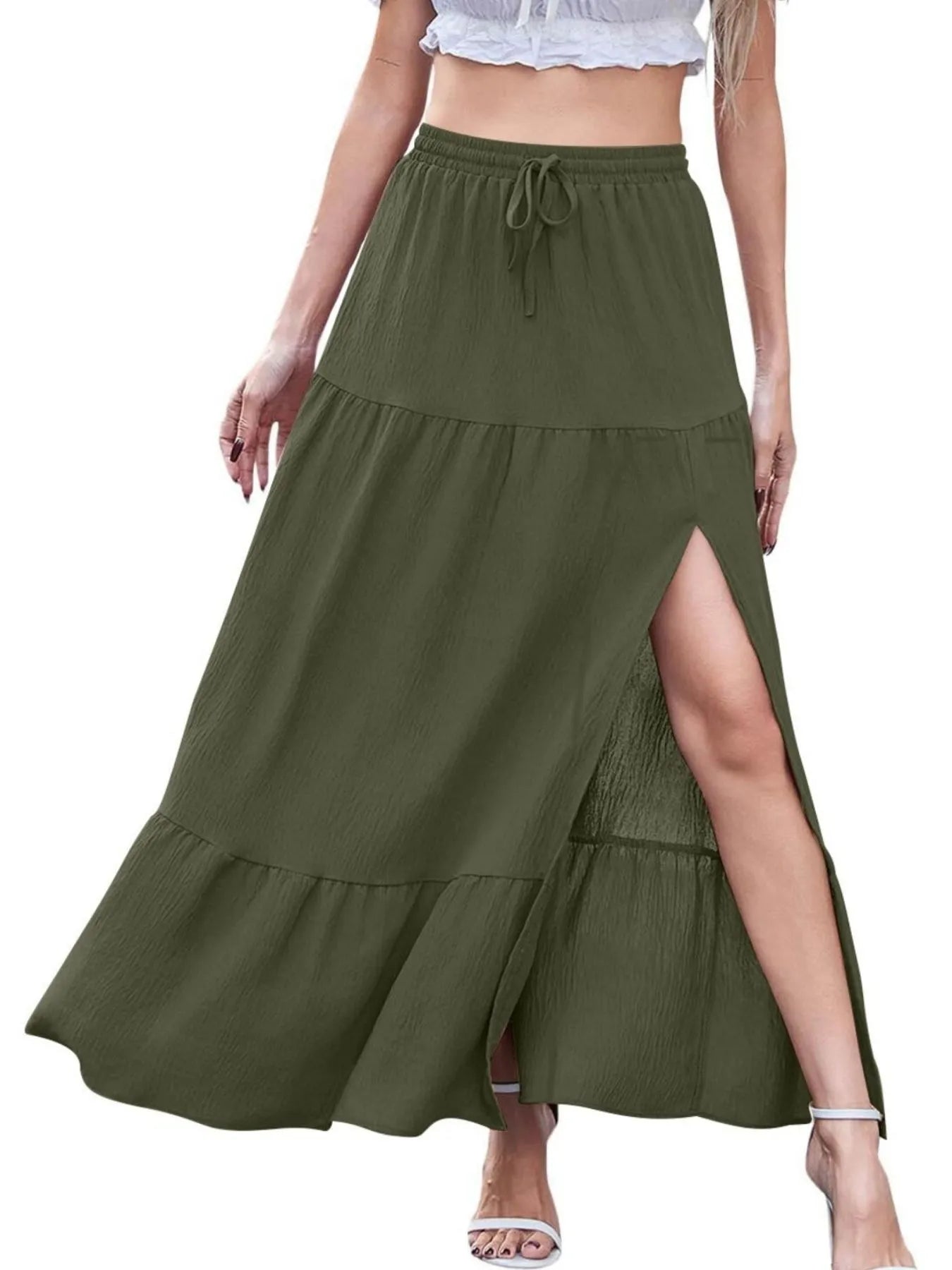 Full Size Slit Maxi Skirt Plus Size 