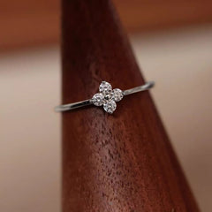 925 Sterling Silver Four-Leaf Clover Ring 