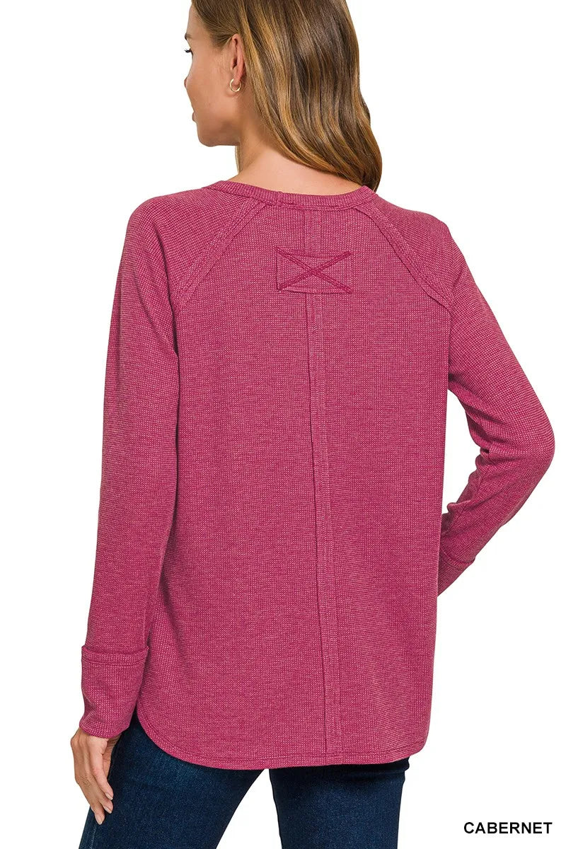 Zenana Baby Waffle Long Sleeve Top 