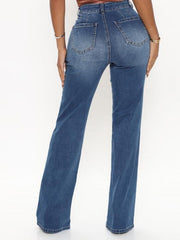 Raw Hem High Waist Jeans 