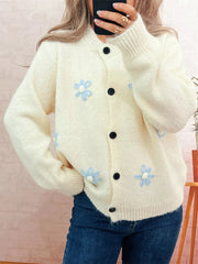 Flower Button-Down Cardigan 