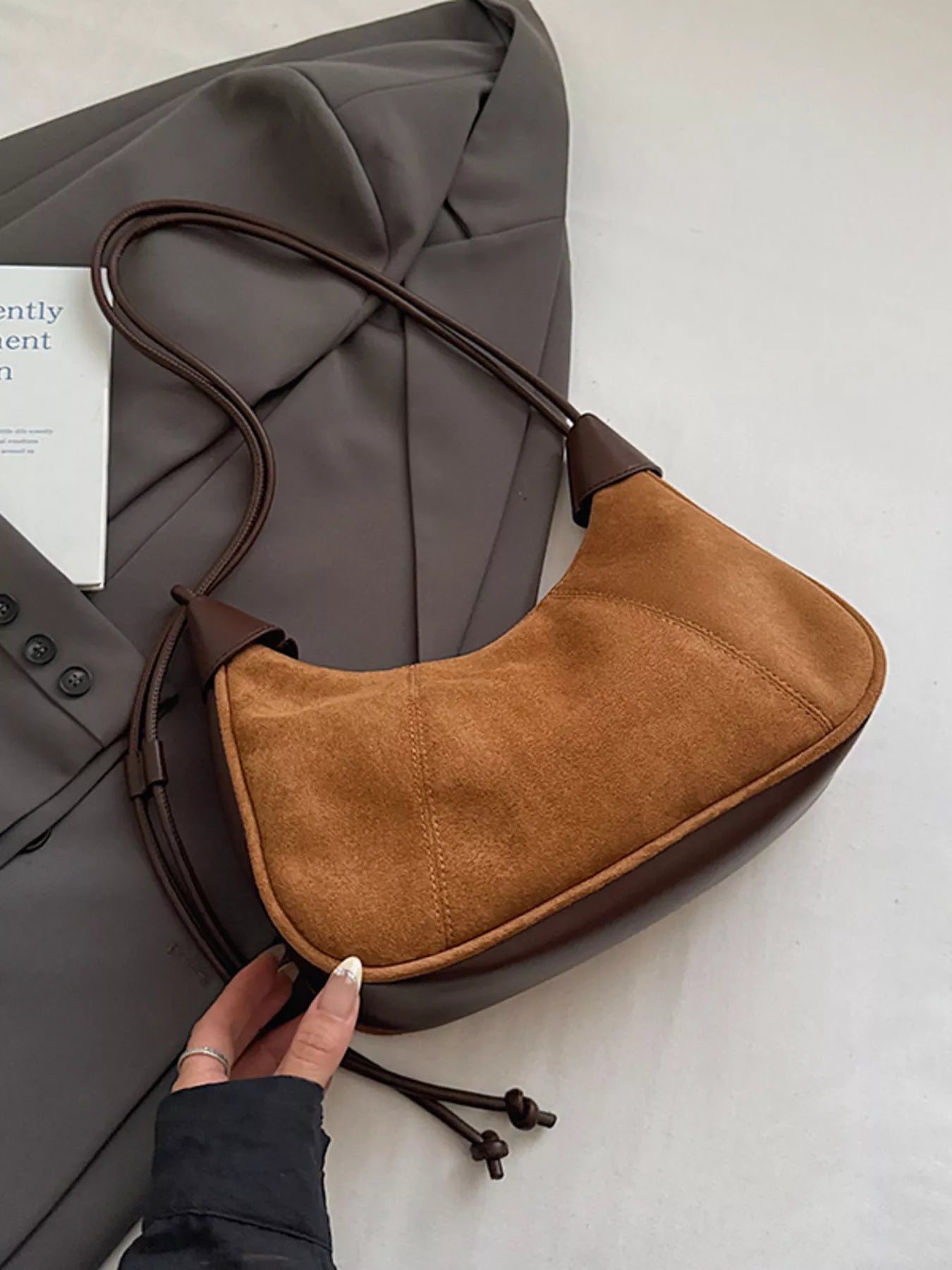 Vintage Suede Tassel Shoulder Bag 