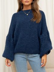 Round Neck Dropped Shoulder Sweater 