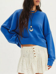 Exposed Seam Dropped Shoulder Sweatshirt 