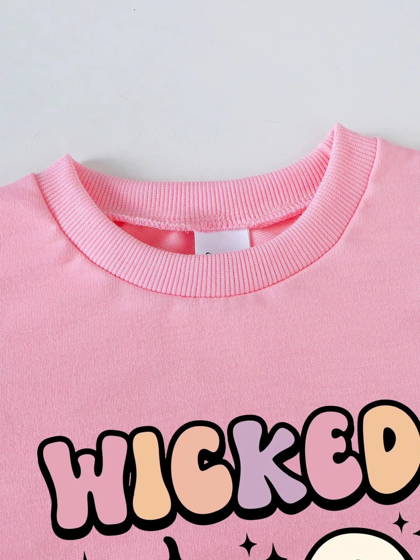 Children's Halloween Graphic Sweatshirt and Flare Pants Set 