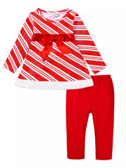 Children's Striped Christmas Outfit Set 