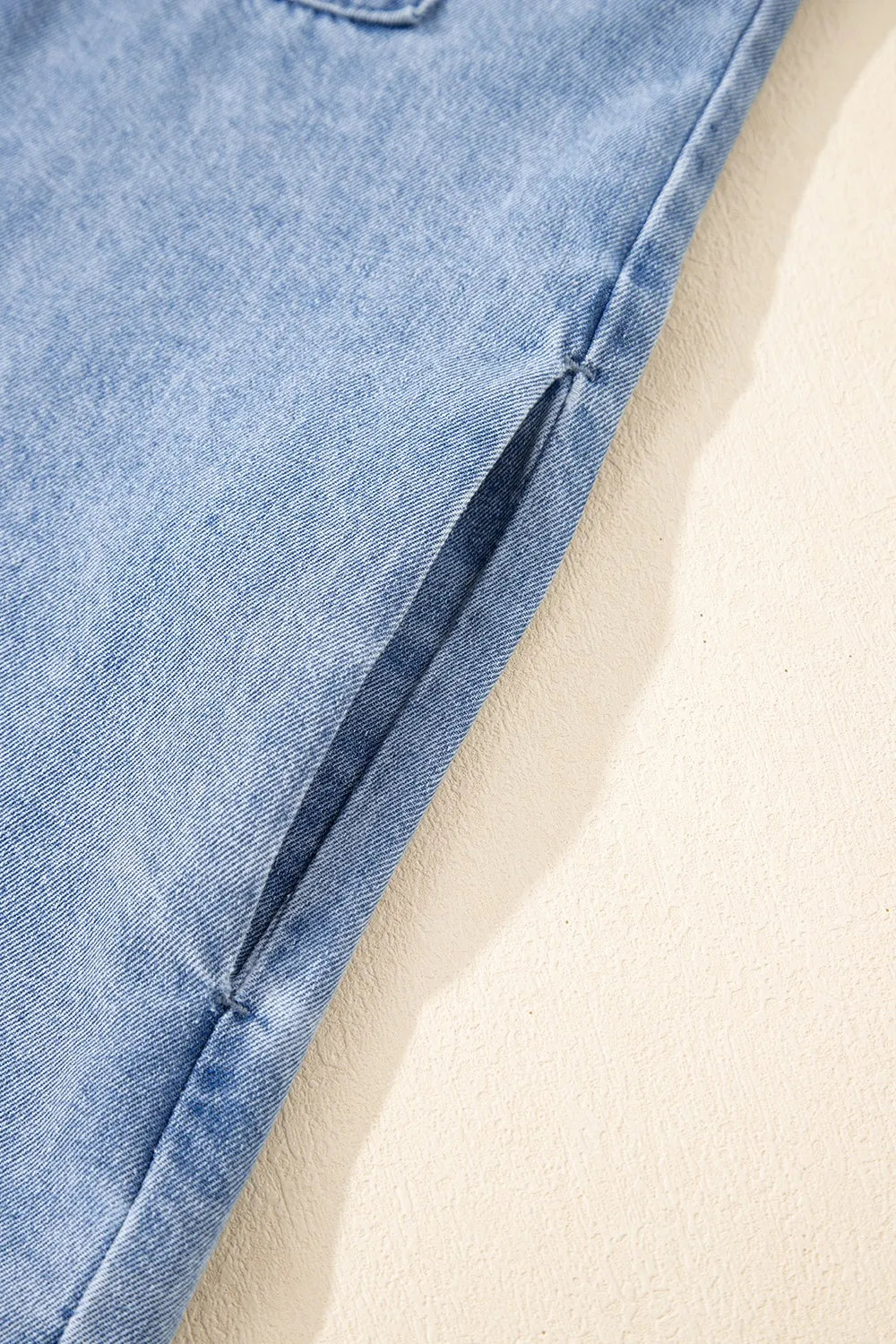 Button Down Short Sleeve Denim Dress 