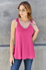 Basic Bae Full Size Lace Detail V-Neck Cutout Cami 