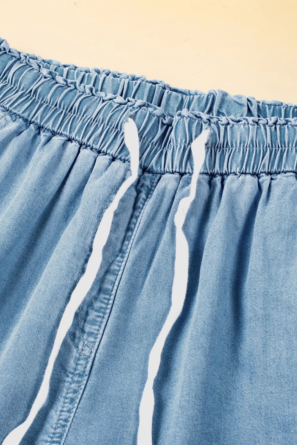Drawstring Cargo Pocket Wide Leg Jeans 