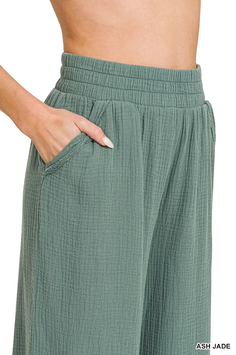 Zenana Double Gauze Lounge Pants 