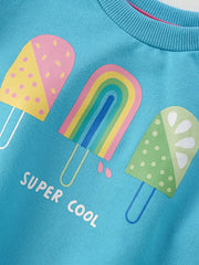 Children's Ice Cream Graphic Round Neck Sweatshirt 