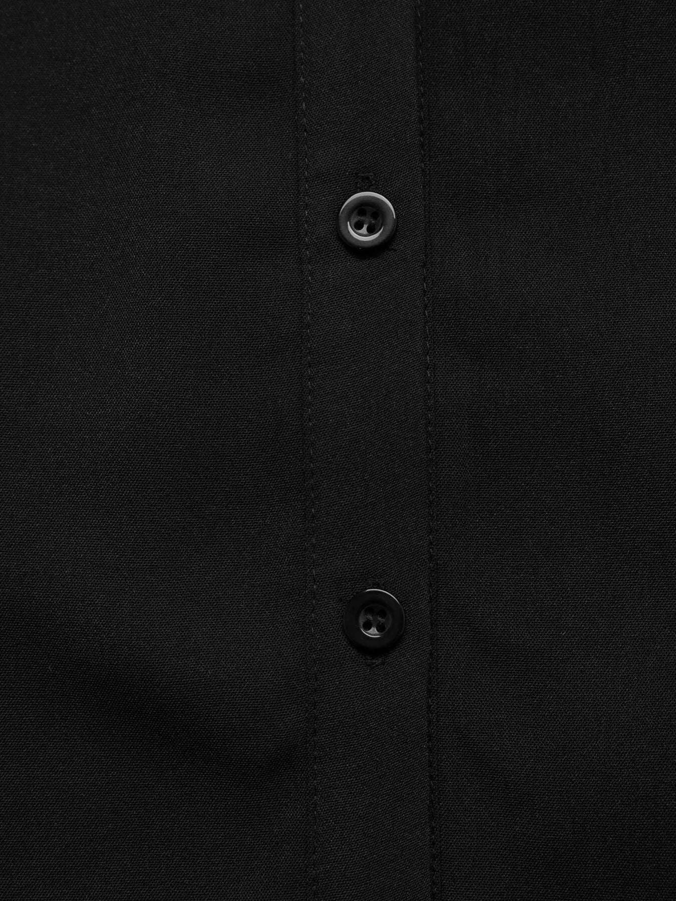 Lace Detail Button-Front Midi Shirt Dress 