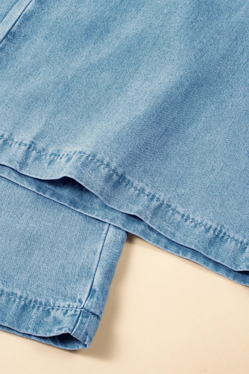 Drawstring Cargo Pocket Wide Leg Jeans 