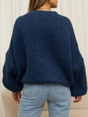 Round Neck Dropped Shoulder Sweater 
