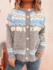 Ribbed Button Down Knit Cardigan 