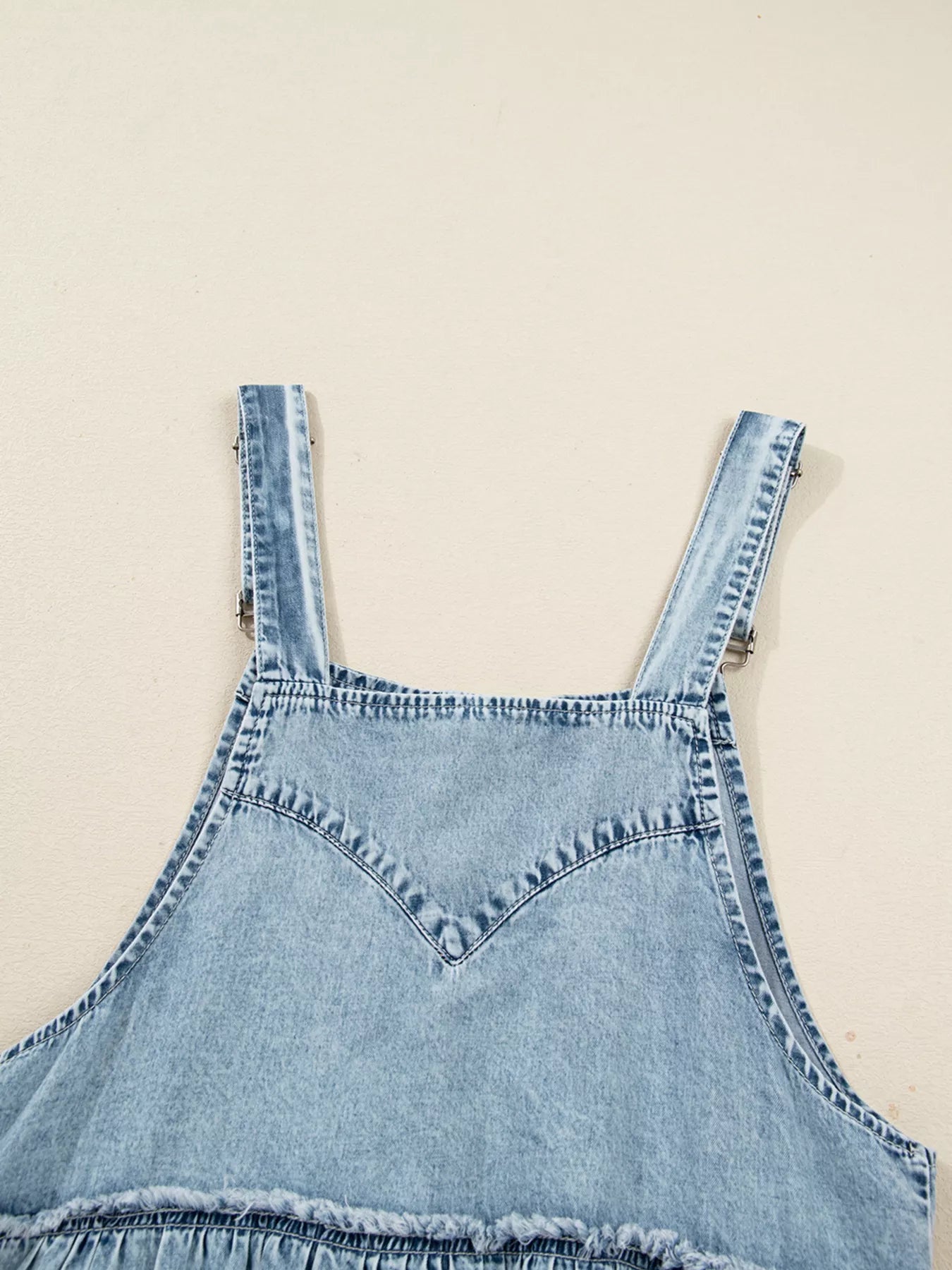 Tiered Flowy Overall Denim Dress 