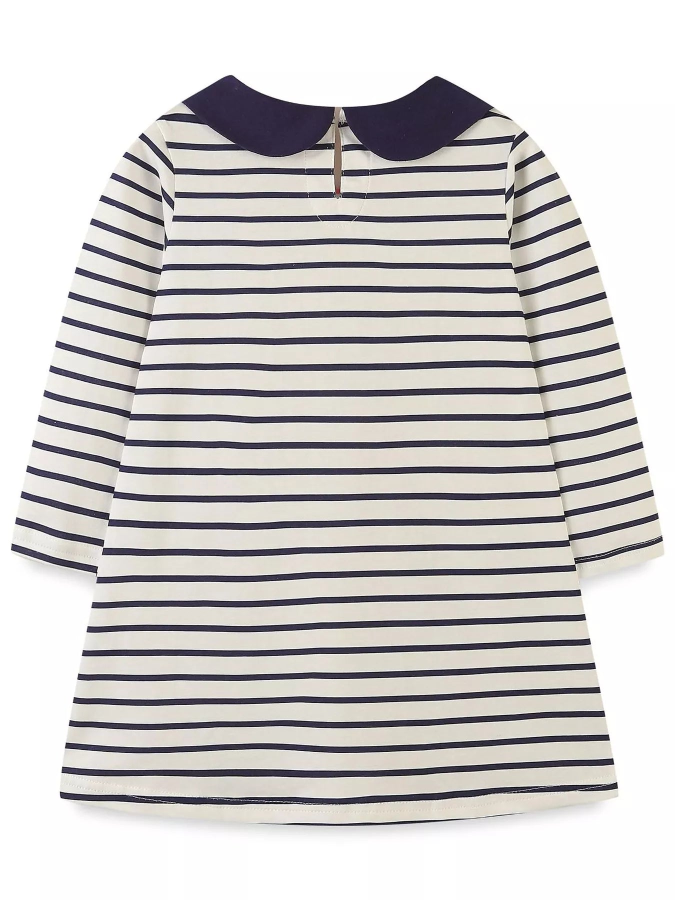 Children's Embroidered Striped Long Sleeve Dress 