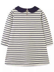 Children's Embroidered Striped Long Sleeve Dress 