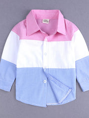 Children's Color Block Shirt & Ripped Jeans Set 