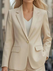 Lapel Collar One Button Blazer 