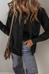 Button Up Long Sleeve Denim Jacket 