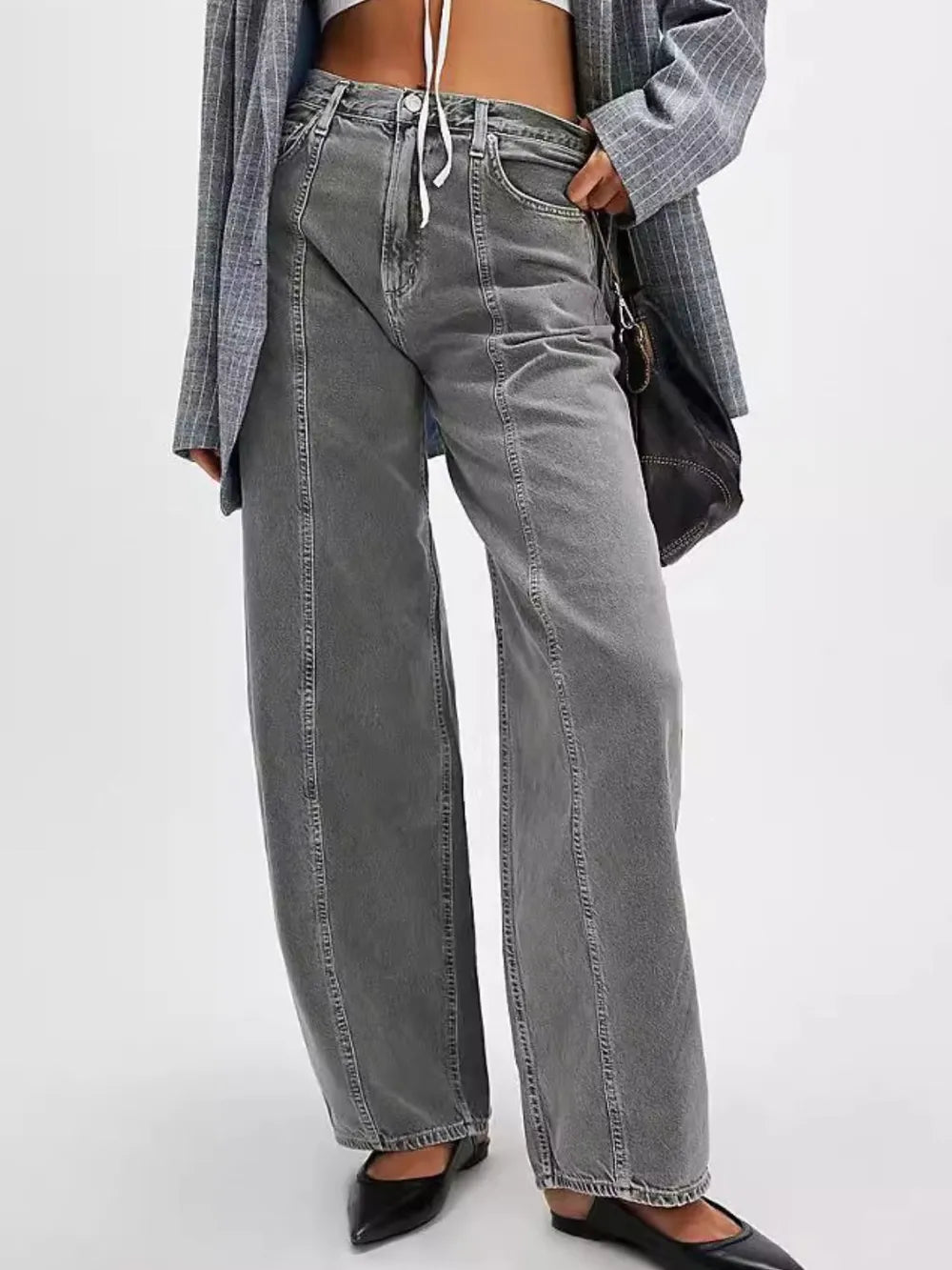 Wide Leg Jeans with Pockets 