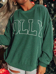 Letter Round Neck Sweatshirt 