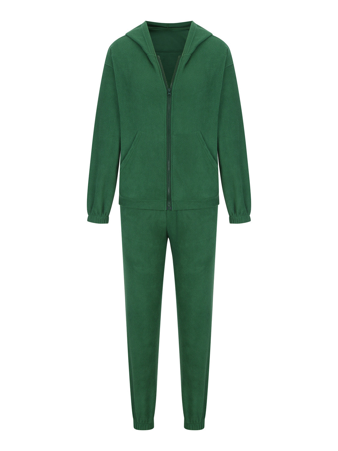 Zip Up Long Sleeve Hoodie and Joggers Set Trendsi