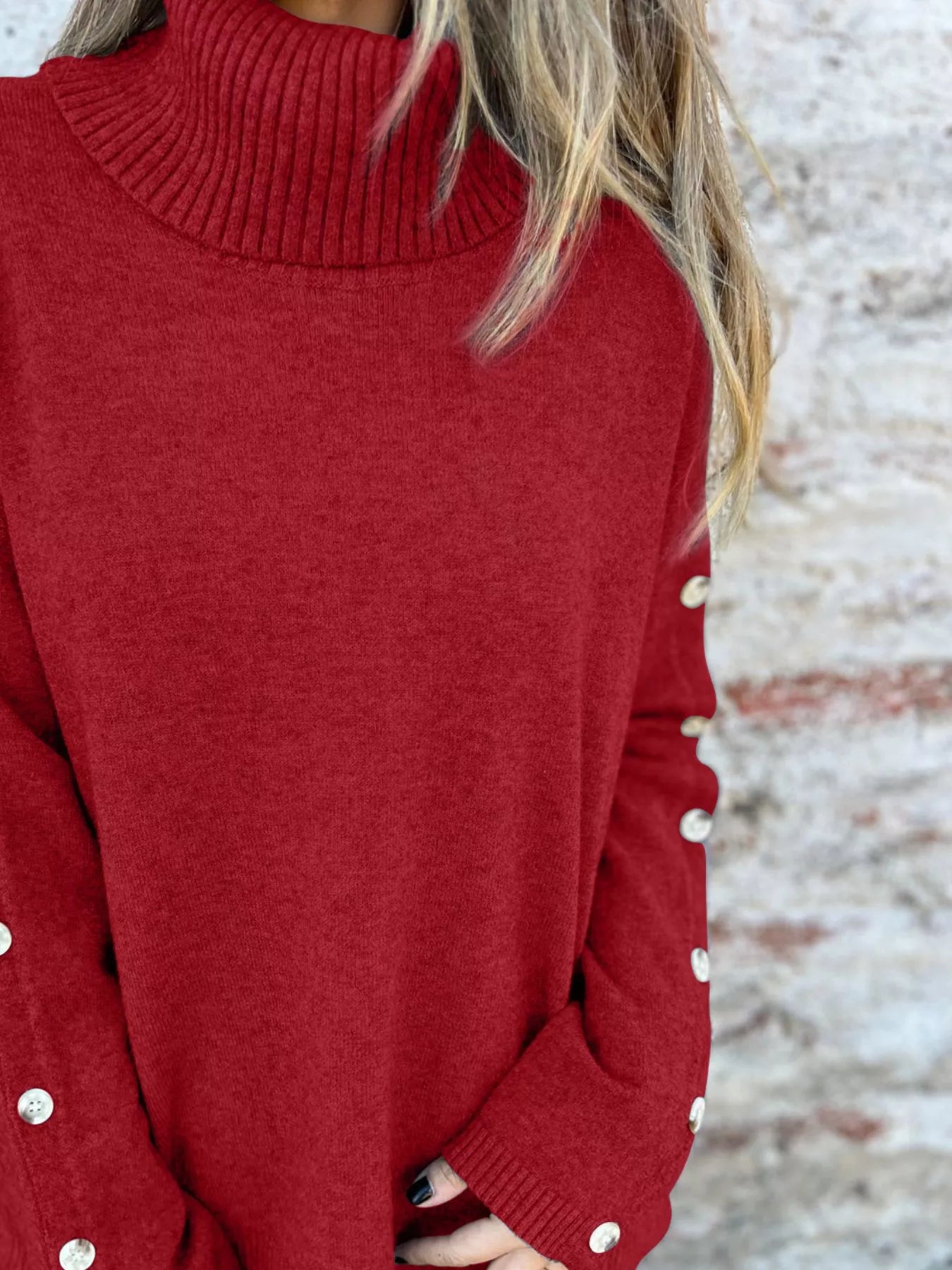 Full Size Turtleneck Long Sleeve Sweater Plus Size 