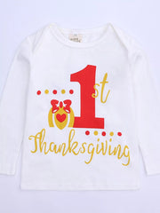 Children's First Thanksgiving Top and Skirt Outfit Set 