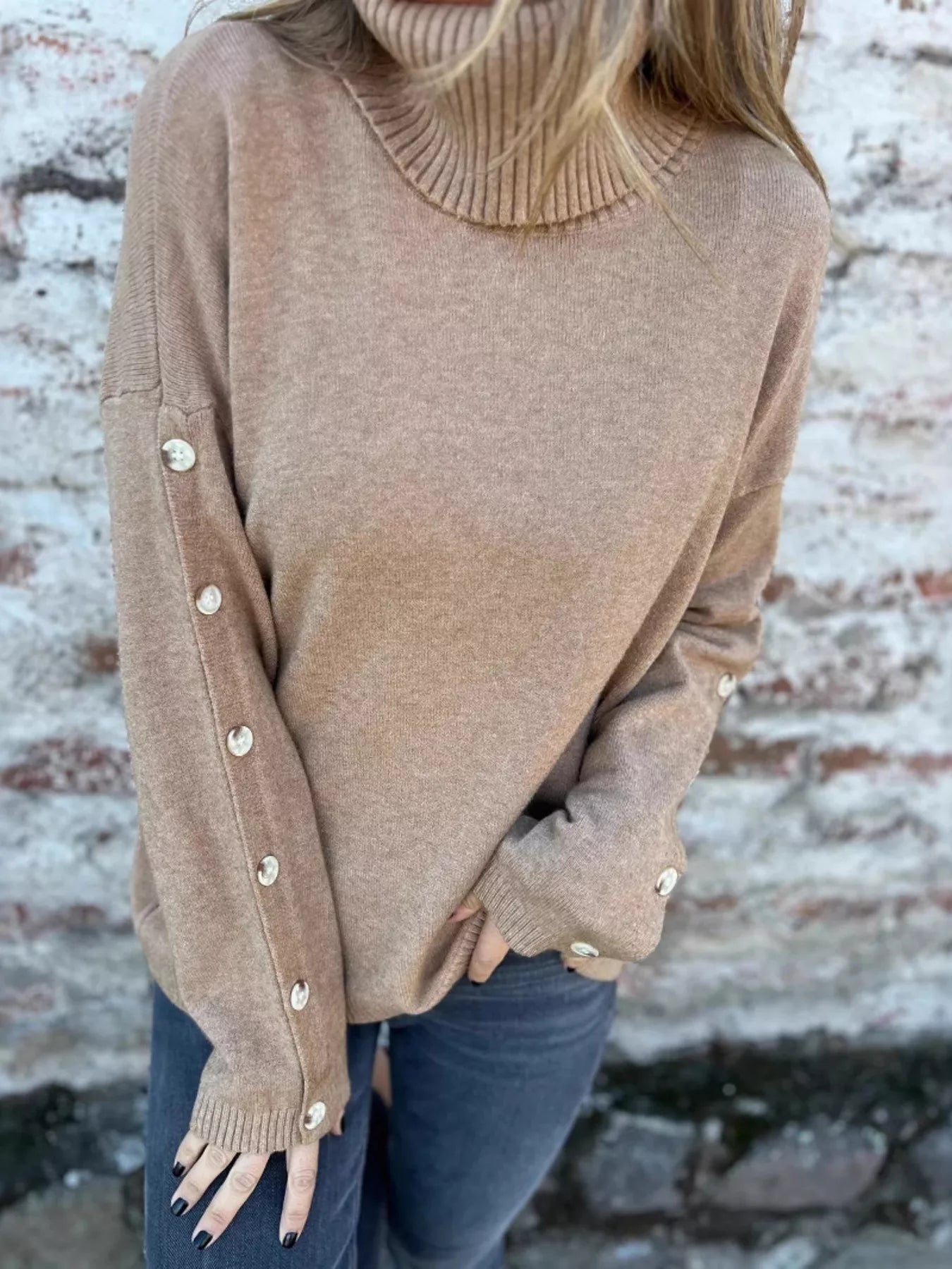 Full Size Turtleneck Long Sleeve Sweater Plus Size 