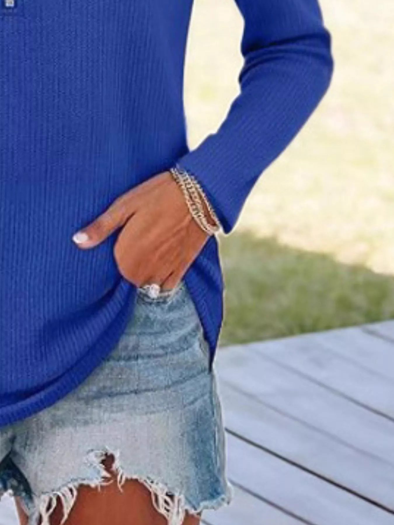 Half Zip Long Sleeve Knit Top 