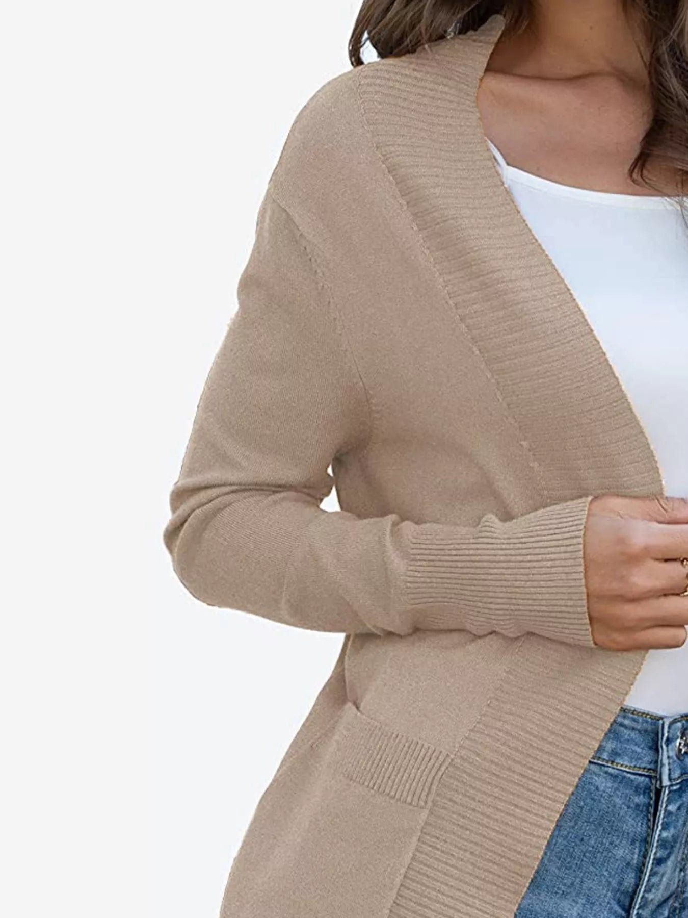 Open Front Knit Cardigan 