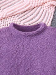 Children's Fuzzy Knit Top & Pants Set 