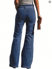 Tied Flare Jeans with Pockets 