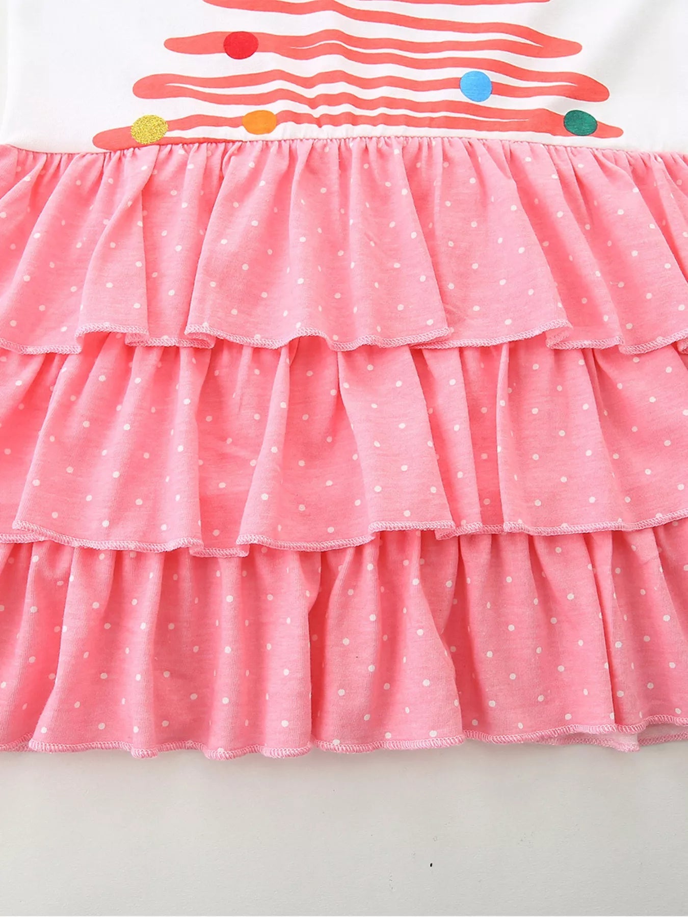 Children's Christmas Tree Ruffle Layered Dress 