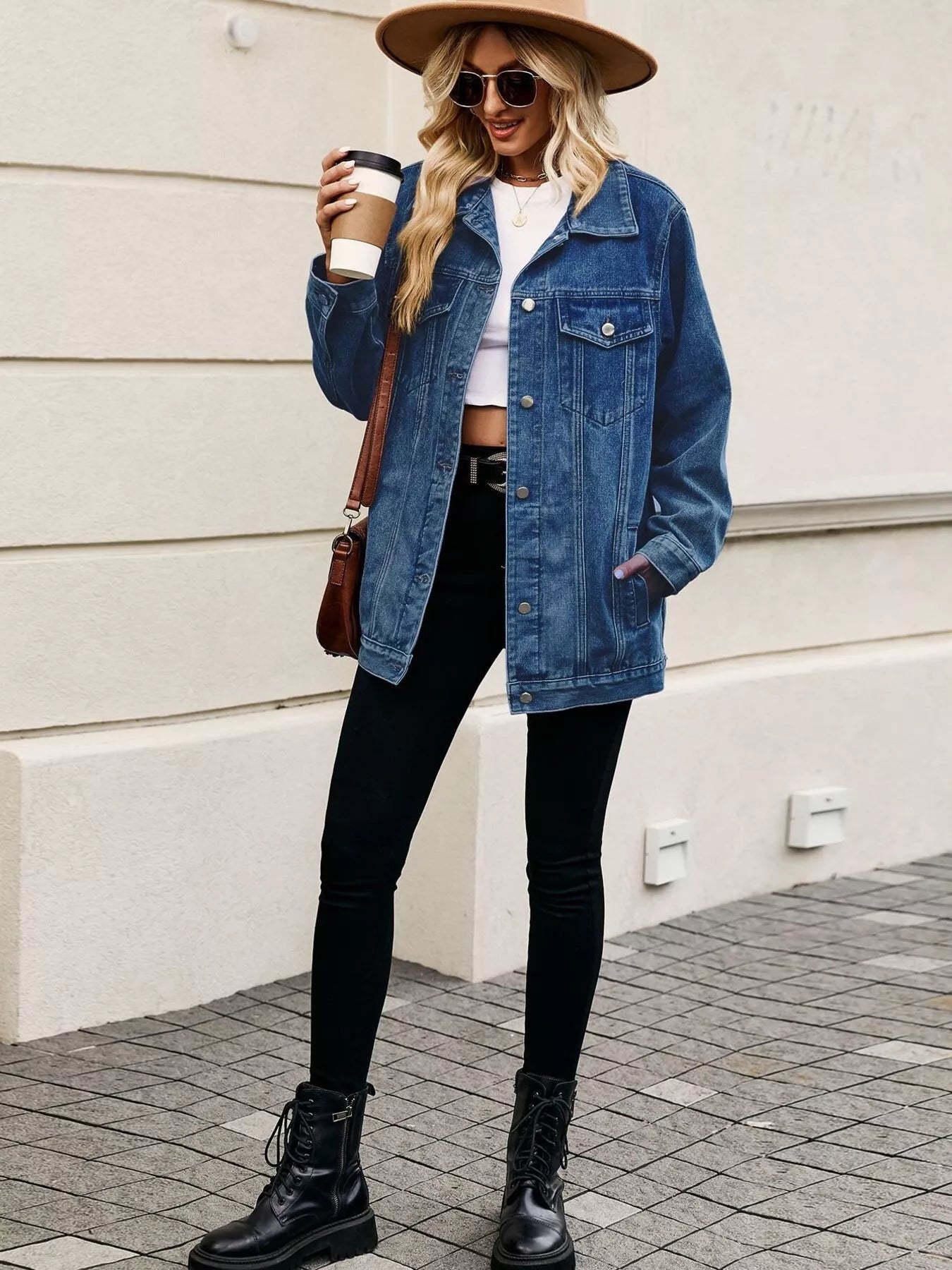 Button Up Long Sleeve Denim Jacket 