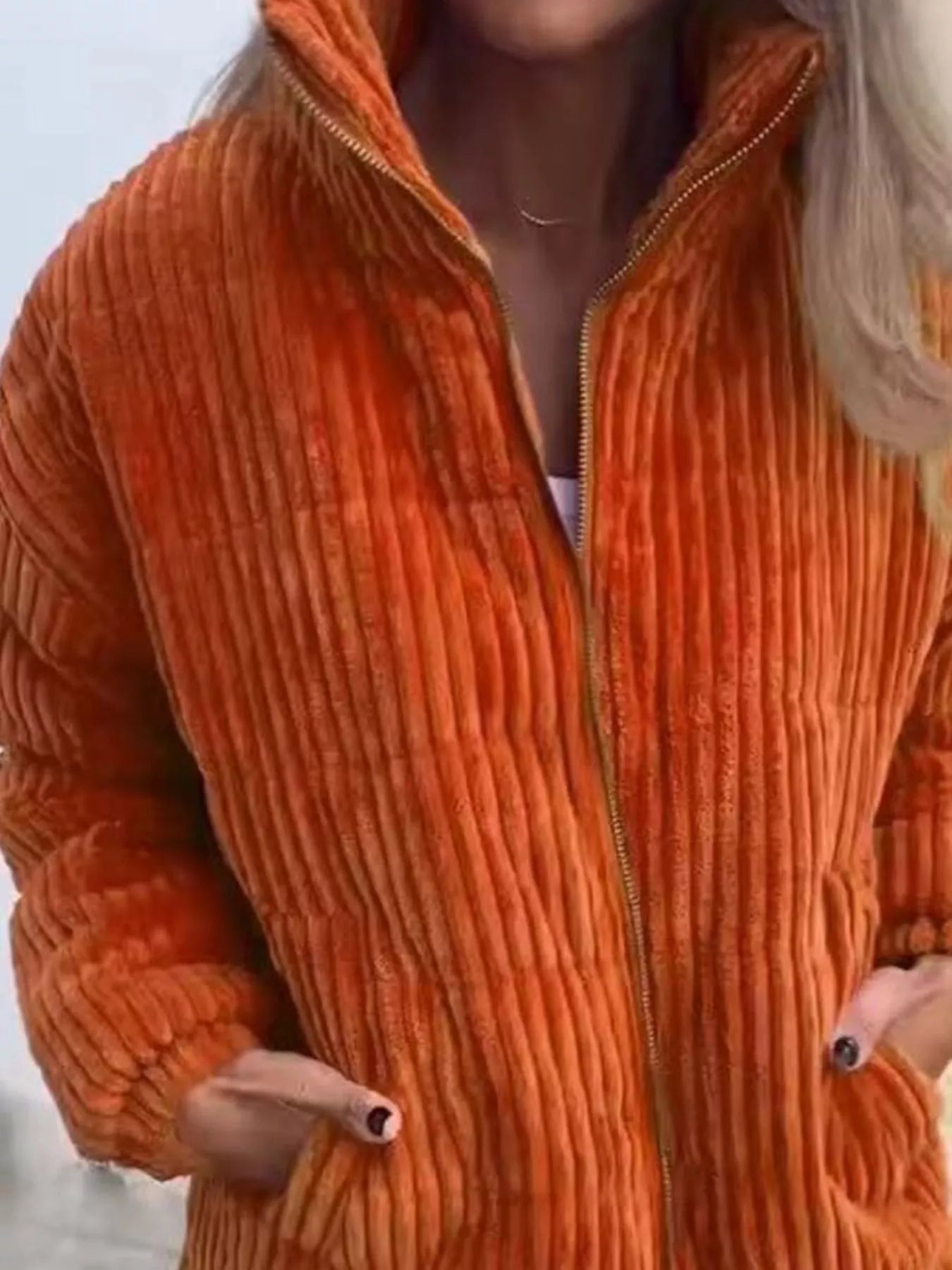 Full Size Zip Up Turtleneck Long Sleeve Winter Coat Plus Size 