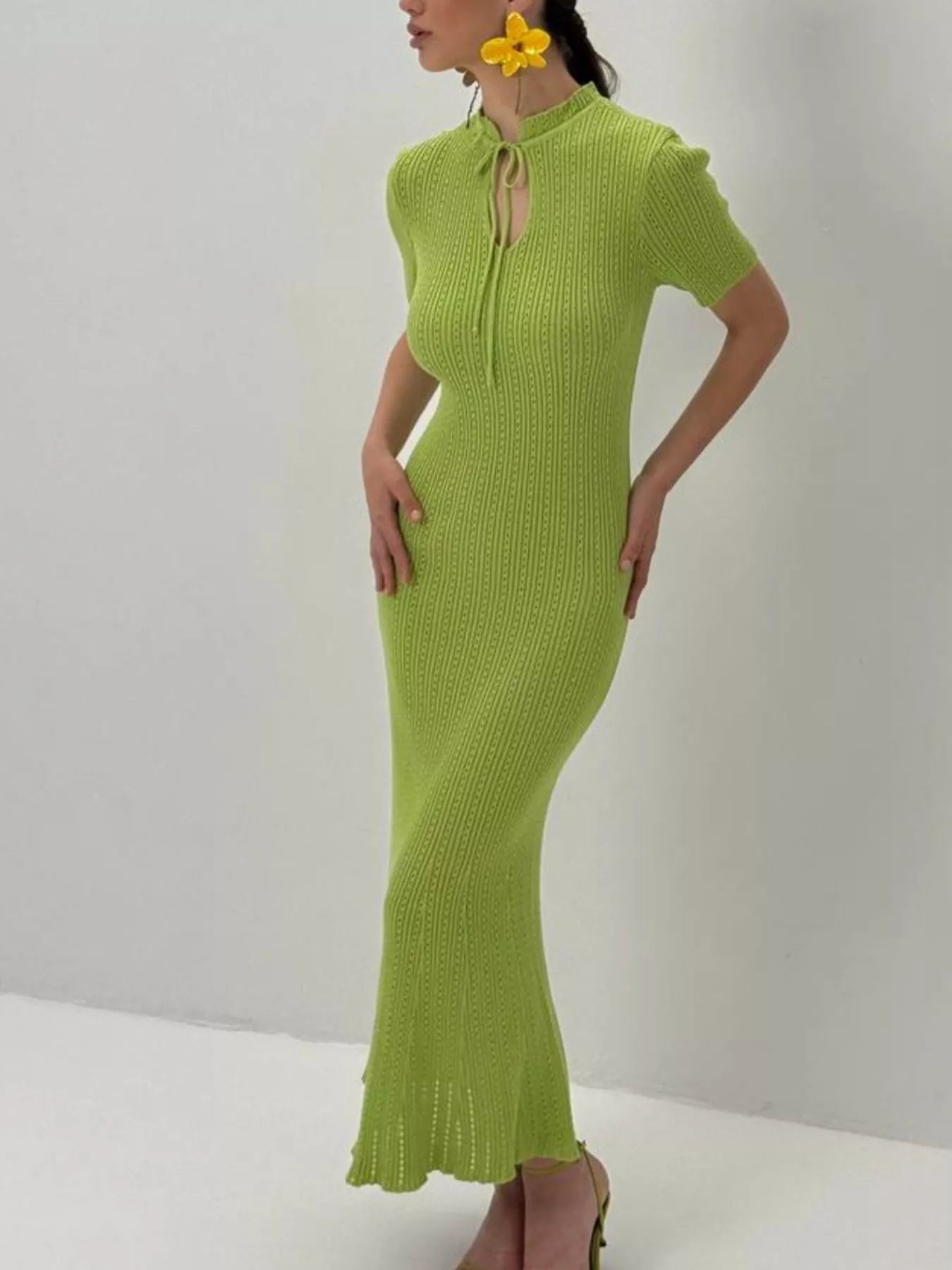 Short Sleeve Knitted Mermaid Dress 
