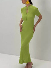 Short Sleeve Knitted Mermaid Dress 