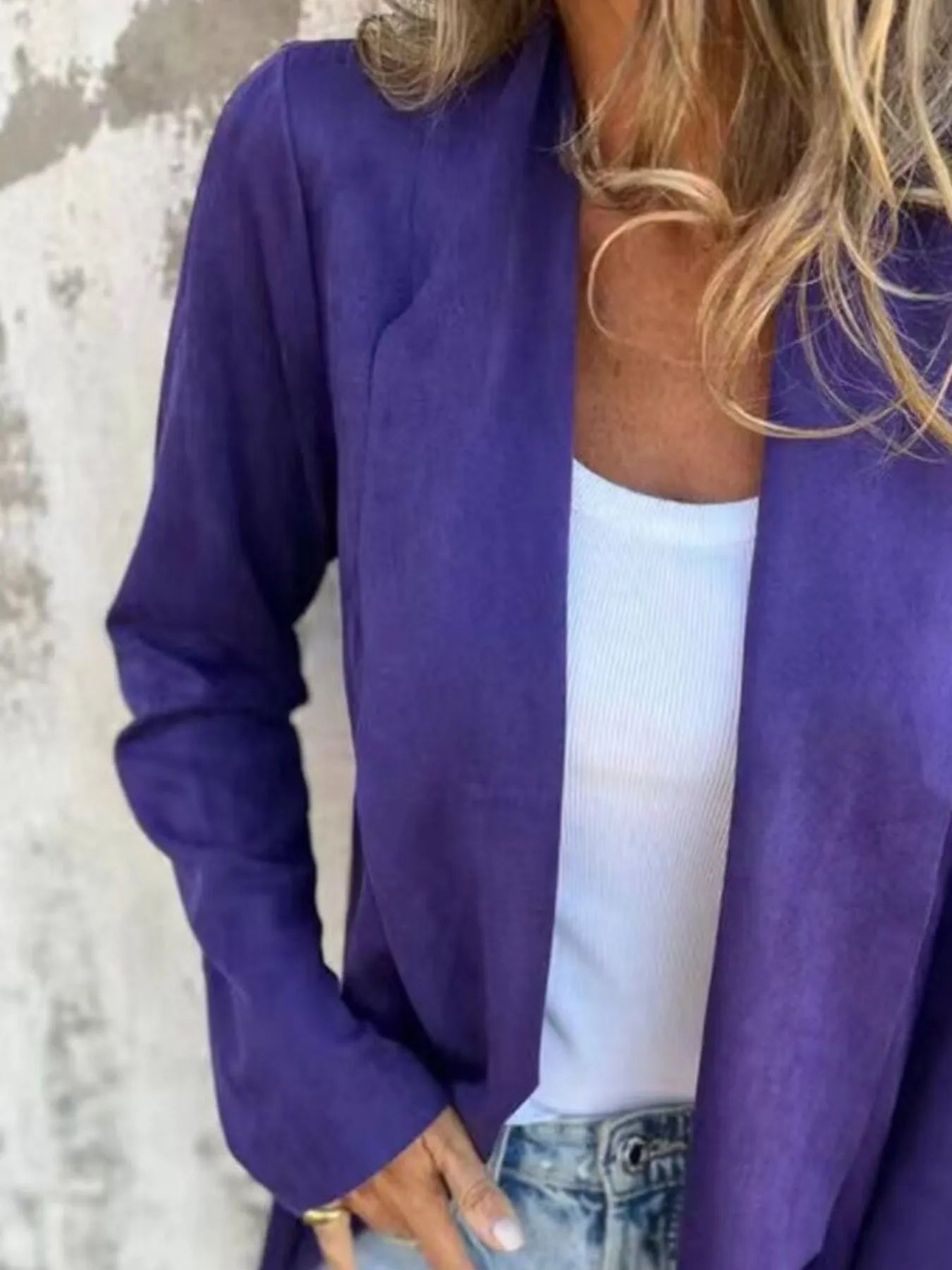 Full Size Open Front Casual Cardigan Plus Size 