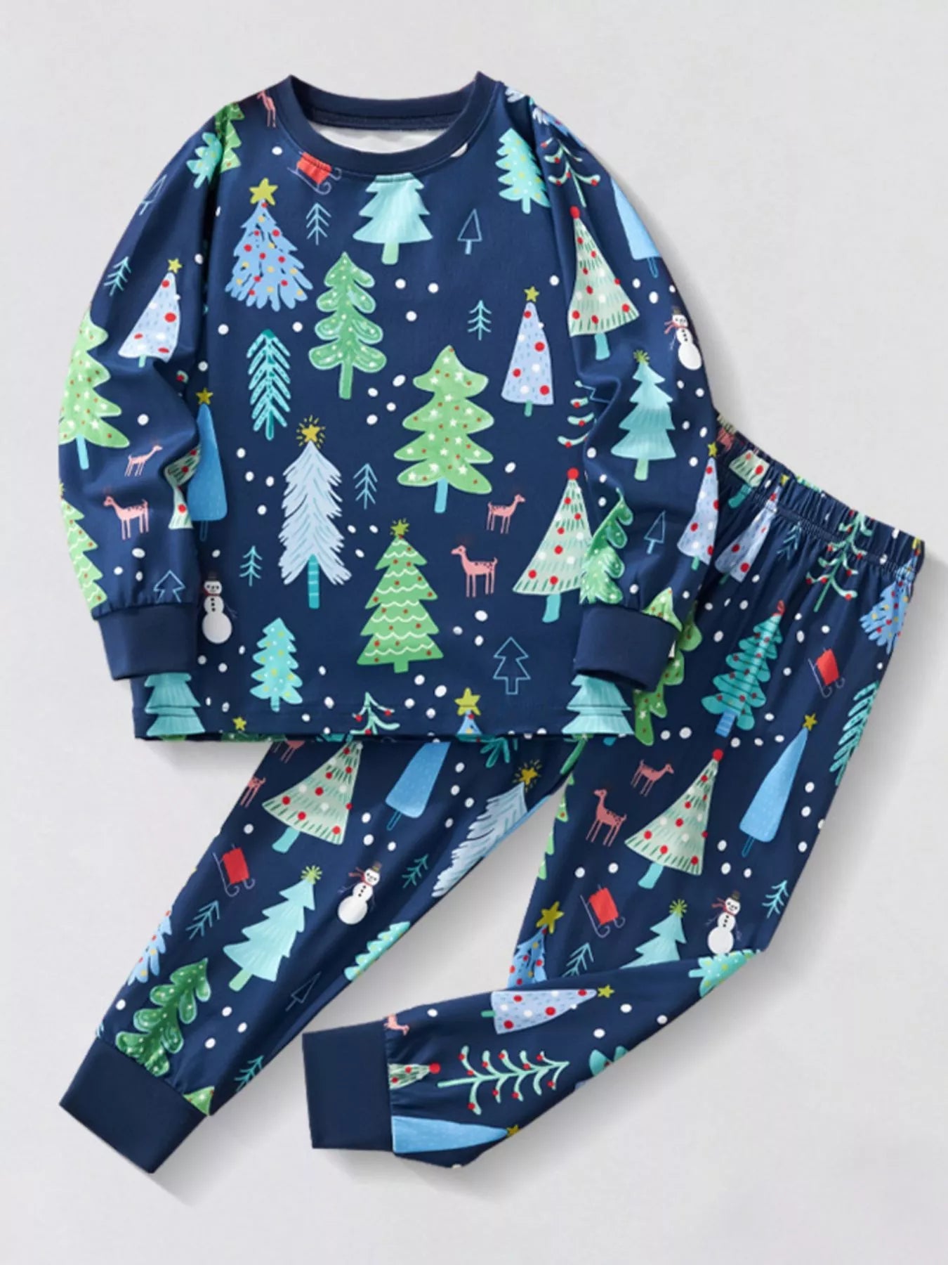 Children's Christmas Tree Long Sleeve Pajama Set 