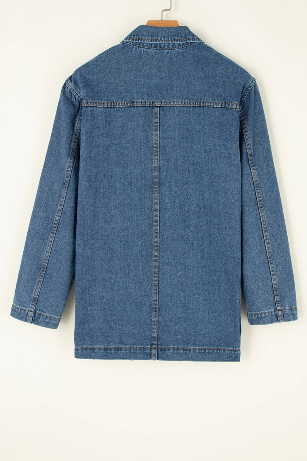 Pocketed Long Sleeve Denim Jacket 