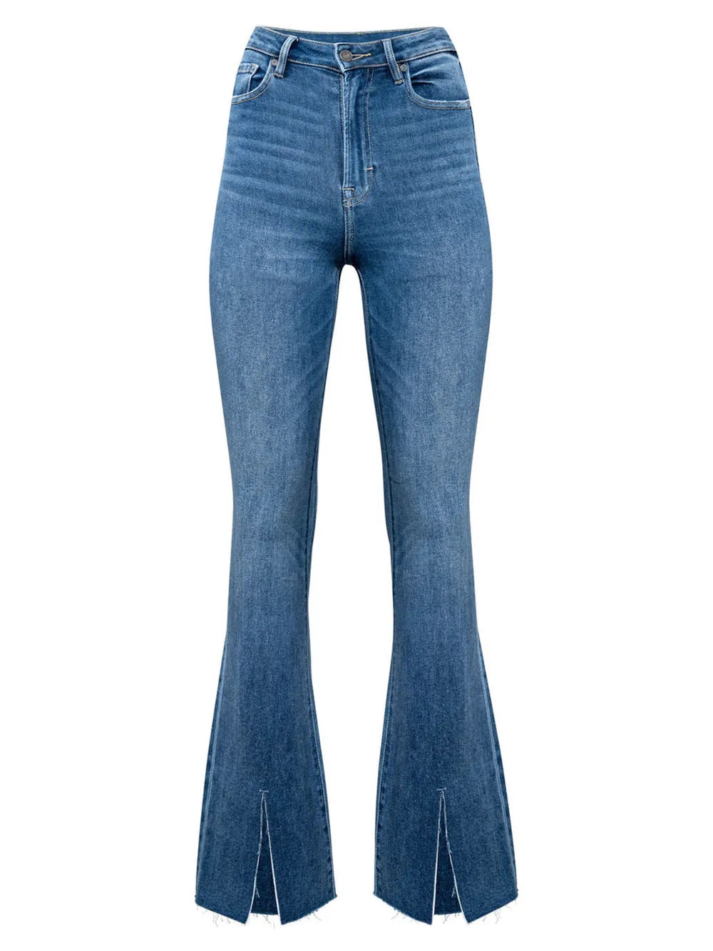 Slit Bootcut Jeans with Pockets 