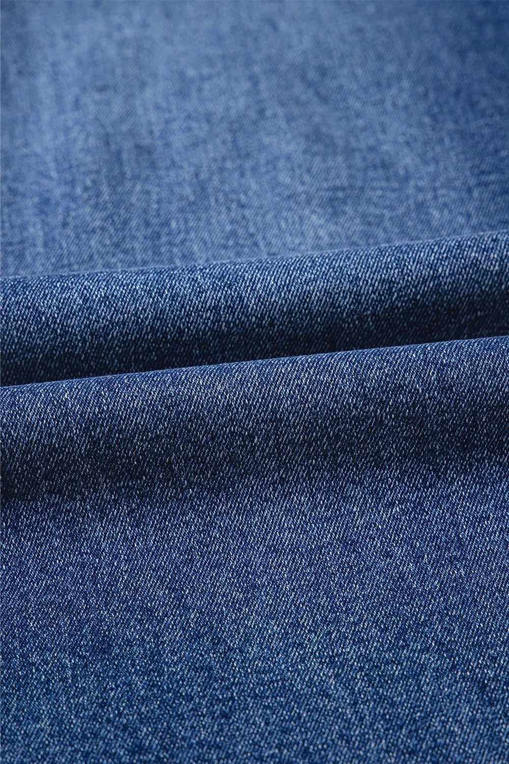 Double Button Zip Fly Straight Leg Jeans 