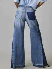 Two-Tone Wide Leg Jeans 