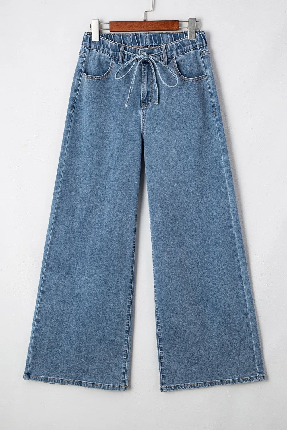 Medium Wash Super Wide Leg Denim Pants 