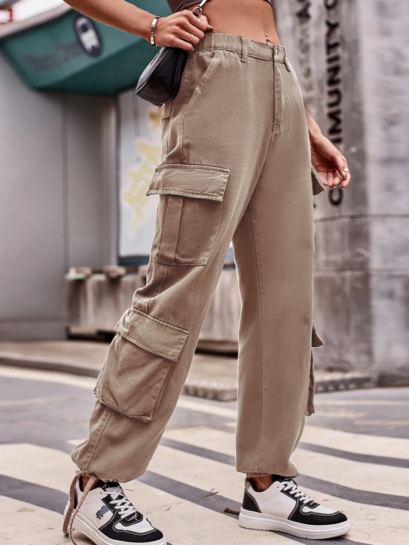 Casual Wide Leg Cargo Jeans 
