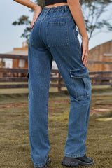 Loose Fit Long Jeans with Pockets 